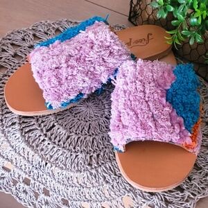 NWOT Free People Yuma Woven Mules Wisteria sandals size 9